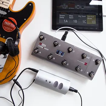 MIDI Comandantul Chitara Pedala Portabil USB MIDI Foot Controller Cu 10 Foot Switch-uri Potrivite TS Mini Interfata Audio placa de Sunet