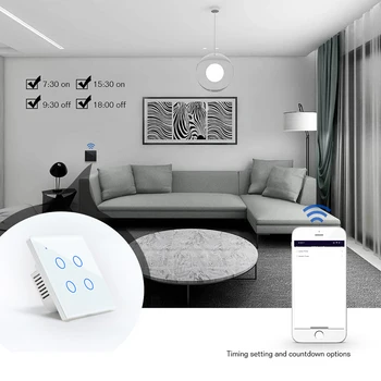 Wifi Smart Touch Comutator de Control de la Distanță 1/2/3/4 Banda 2 Mod de AC 100V/220V Wireless Întrerupător de Lumină UE/marea BRITANIE Standard Smart Home