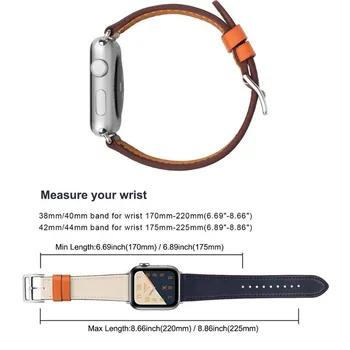Curea din piele pentru Apple Watch Band 42mm 45mm 38mm 44mm 40mm Smartwatch Sport Watchband Bratara iWatch seria 7 se 6 5 4 3 2 1