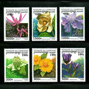 6Pcs/Set Noi Cambodgia Post de Timbru 1998 Flori Stamps MNH