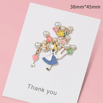 Fata De Iepure Cu Ciuperci Perla Brosa Fată Drăguț Japoneză Brosa Insigna De Desene Animate Cardigan Cataramă De Pin-Accesorii Decor