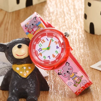 FII CQ15 Copii ceasuri fpr fete cuarț încheietura ceas copil, pentru Fete, băieți ceas de flori de Desene animate cainele leu Multicolor ceasuri