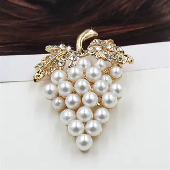 Cristal De Struguri Perla Broșe Pentru Femei Drăguț De Lux Pin Broșă Moda Bijuterii De Mireasa Eleganta Brosa Buchet New Sosire