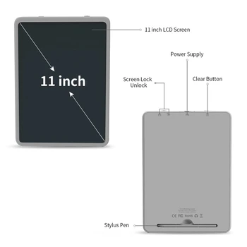 11 Inch LCD Ecran Color Desen Tableta Reutilizare pentru Negociere în Afaceri Note de Calcule Desen Tablettes Tactiles