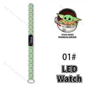 Disney pentru Copii Ceasuri Personaje Anime Grogu Yoda LED Touch Electronice Impermeabil Copii jucarii Educative Cadou de Ziua de nastere