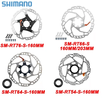 SHIMANO RT76/RT64/RT54 160MM/180MM/203MM Mountain bike Mijloc de Blocare a Discului de Frână RT66 6 Cuie de Frână Disc DEORE XT MTB Rotor