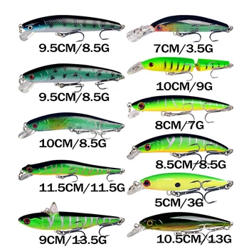 Noi 50pcs/ Set Momeli de Pescuit Mixt 50 Varisized Minnow/Demaraj/VIB/Popper Atrage și Cauciuc Moale Bass Spinnerbait Lingura de Pește Combate