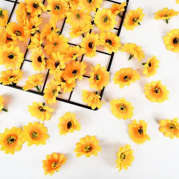 4.5 cm Flori Artificiale de Mătase de Floarea-soarelui Flori False Cap DIY Cununa Album Cutie de Cadou De Craciun Petrecere de Nunta Acasă Decor Gradina
