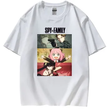 Anime SPION X FAMILIEI Anya Barbati Maneca Scurta din Bumbac T-Shirt Casual Moda Harajuku Unisex Streetwear Haine de Bumbac Tee Top