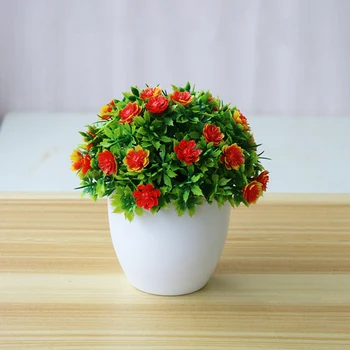 Plante artificiale Bonsai Verde Flores Vase Fals Arbore Mic Home Garden Decor pentru Masa Living Dormitor Ornamente Decor