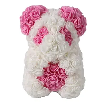 Cadouri de craciun 25cm Artificiale a Crescut Inima Teddy Bear Manual Urs de Trandafiri Pentru Femei de Valentine ' s Zi, Nunta Bithday Cadou