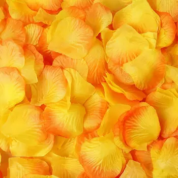 2000pcs/Lot Portocaliu Galben de Mătase Petale de Trandafir Artificiale Flori Pentru Masă de Nuntă Decoratiuni Eveniment Consumabile Partid Petale