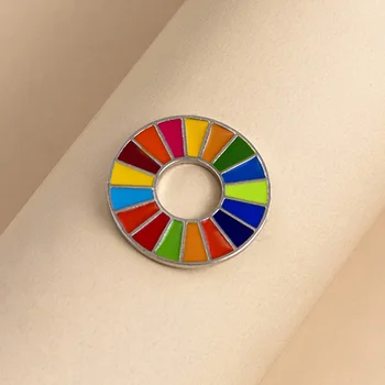 Enamal 17 Culori Obiectivele De Dezvoltare Durabilă Brosa Națiunilor Unite Pentru Dezvoltare Durabilă Pin Badge Moda Curcubeu Ace Pentru Femei Barbati