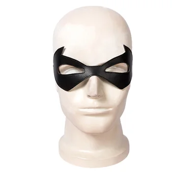 Adult Bat Super-Erou Cosplay Dick Grayson Costum Mascat De Halloween Masca De Ochi Din Piele Faux Negru Accesorii