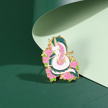 Copilăria Anime Email Pin Dragon Haku Chihiro Cărbune Calcifer Jiji Brosa Rever Insigna Film de Desene animate Bijuterii Cadou pentru Fanii Copii