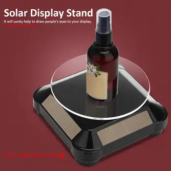 Solar Display Stand Platan Rotativ Display Pentru Bijuterii Ceas Pentru Birou Monedă Telefoane Mobile, Cadouri De Rotație De 360 De Grade