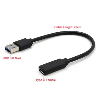 22cm USB 3.1 Tip C de sex Feminin Pentru USB 3.0 de sex Masculin Port Cablu Adaptor USB-C Pentru Tip-Un Conector Converter Pentru Telefonul Mobil Android