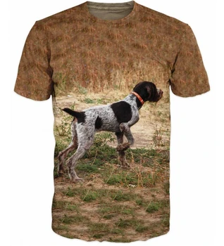 Moda de vara Câine de Vânătoare 3D pentru Bărbați T-Shirt Stil Harajuku Copii Animale Cămașă de Gât