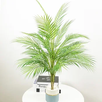 80-98cm 18 Capete Mari Artificiale, Plante Tropicale Fals Palmier Înalt Ghiveci Copac, Frunze Verzi De Acasă Nunta Decor în aer liber