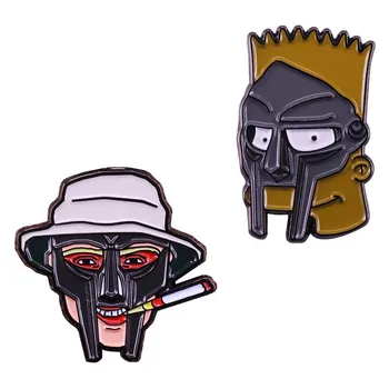 MF Doom Hip personaj Negativ Super-Hop Fanii Brosa Ace Email Metalice Insigne Pin Rever Broșe Jachete Moda Bijuterii Accesorii