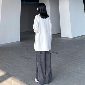 Pantaloni Femei Solid Cuplu De Tineri Vrac Buzunare Mari Harajuku 2020 Toamna New Sosire Direct Pantaloni Lungime Completă Casual Chic Ins