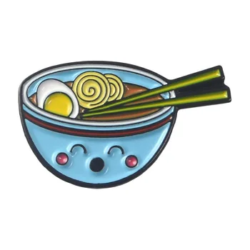 Desene animate Noodle Bowl Brosa din Aliaj de Pin Tricou Insigne Email Ace de Brose pentru Barbati Femei Insigna Pini Broșe Accesorii Bijuterii