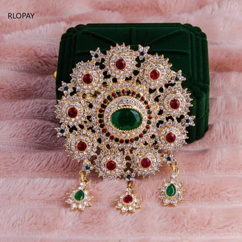Culoare de aur Stras Broșă de Cristal Bijuterii Broșe pentru Femei Marocane Moda Ciucure de Lux Broșe Accesorii pentru Femei