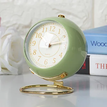 Retro mic ceas de masa cu alarma ceas de metal francez de origine noptiera birou ornamente decor