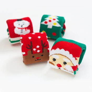4pairs Cadouri de Crăciun În Cutii de Copii de Pluș Gros Terry Șosete Set Mos Craciun Elan Model pentru Copii Baieti Fete Med Ciorap