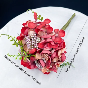 SunMade 3Pcs/lot Manual de Arahide-ca Hortensie Buchet de Liliac Acasă Toamna Decoratiuni de Nunta de Mireasa Flori Artificiale Favoruri de Partid