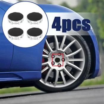 4buc 54mm Anvelopelor Auto Center Hub Caps Negru Emblema Butuc de Roată Capace de Praf Protector Capace Decor Universal Accesorii Auto