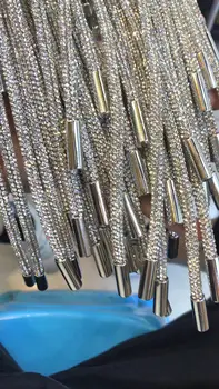 Durabil Cristal Rotund Cordon Ombilical Cu Metal Sfaturi Pentru Hanorace Pantaloni Diamant Lanț De Tundere De Lux Stras Șiret Coarda