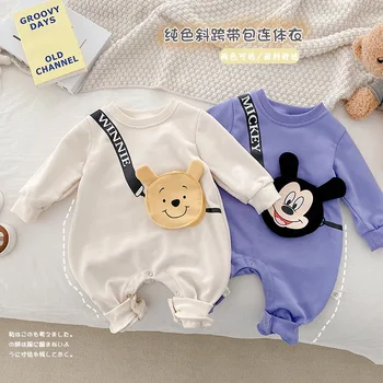 Nou-Născuți Pentru Copii Copii De Fată Băiat În Aer Liber Salopeta Fashion Disney Winnie The Pooh Costum De Bumbac Primavara Toamna Onesie Haine