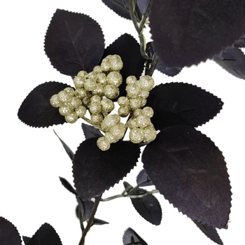 Mătase Artificială Negru Trandafiri Flori De Viță De Vie Decorativ Fals Pânză Ivy Agățat Crescut Ghirlanda Acasă Decorare Perete Faux Plante Frunze