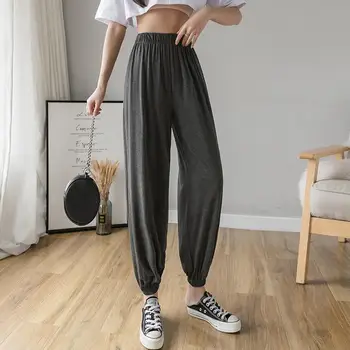 Femei Haren Pantaloni Glezna-Lungime Pantaloni cu Talie Înaltă Doamnă Birou Slabă Elasticitate Mare Întindere Modal Femei Simplu Moda Noua Pant