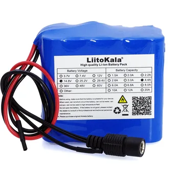 LiitoKala 14.8 V 4.4 Ah 18650 li-oim bateria pescuit de noapte lampă de încălzire lampă de miner amplificator baterie cu BMS+16.8 V Încărcător