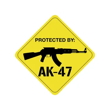 Protejat De Arma AK47 PVC Decal Autocolant Auto Masina de decorare autocolant 13.9 CM*13.9 CM