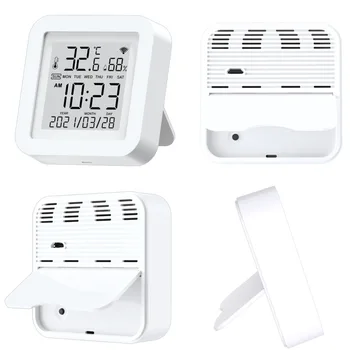 Ceas cu Alarmă Digital cu LED Ceas de Masa Snooze Calendar Tuya WIFI Termometru Higrometru Umiditate Metru Prognoza Meteo Ceas de Birou