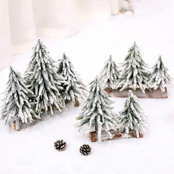 Decoratiuni de craciun de simulare planta copac care se încadrează zăpadă copac creative scena zăpadă pom de Crăciun cadou de decor acasă fakeplants