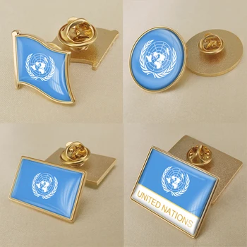 Stema Națiunilor Unite ONU Drapelul Național cu Emblema Brosa Insigne, Ace de Rever