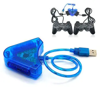 Albastru Dual Player Convertor Adaptor Cablu USB Joypad Joc pentru Playstation 2 Dual pentru PSX PS1 PS2 Gamepad Convertor USB PC Joc