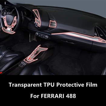 Pentru FERRARI 488 Auto Interior Consola centrala Transparent TPU Folie de Protectie Anti-scratch Repair Filmul Accesorii Refit