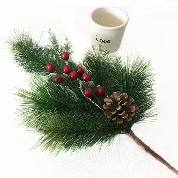 16 Inch Nou Decor de Crăciun Artificial Holly Ace de Pin Conuri de Boabe Alege de Crăciun PVC Ramură de Flori