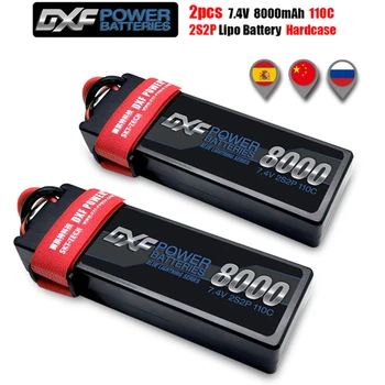 DXF 7.4 V 2S Lipo Baterie de 8000mAh 110C Greu de Caz cu Decanii T Plug 5mm Glonț pentru Camion RC Mașină două persoane truggy Buggy Vehice Hobby