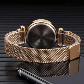 De Lux Digital Magnet Ceas Pentru Femei De Moda Din Oțel Inoxidabil De Aur Doamnelor Ceasuri Brățară Led Ceas Electronic Relogio Feminino