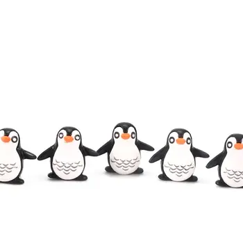 5Pcs/Lot de Animale Pinguin Model de desen Animat Amuzant Rășină Pinguin Mic Figurine Drăguț Decor Peisaj Meserii