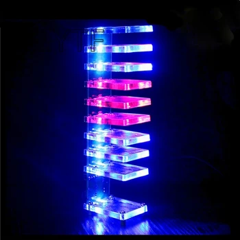 Electronice de Cristal Coloană de Lumină LED-uri DIY muzică de Sunet spectru de afișare Nivelul producției electronice DIY kit