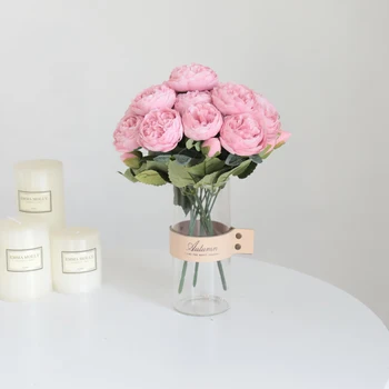 Trandafir Alb Flori Artificiale Retro Bujor Buchet De Înaltă Calitate Mireasa Care Deține Fals Casa De Flori De Nunta Decoratiuni Florale