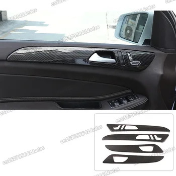 Fibra de carbon auto interior mâner de ușă cadru ornamente pentru mercedes-benz gle M 2012 2013 2016 2017 2018 w166 350 400 x166 gls