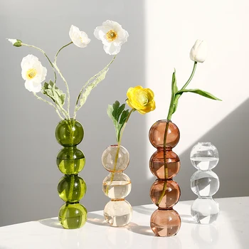 Nordic uri creative simplu transparent de sticla tărtăcuță mic vas de flori aranjament camera de zi de decorare fotografie elemente de recuzită